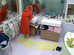 Big Brother NL Hot Blond Teen Girl Bathing and shower