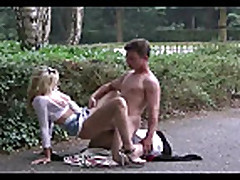 Hot Blond fucked in parking lot