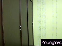 Petite Asian Teen Slut Gives Blowjob In Bathroom