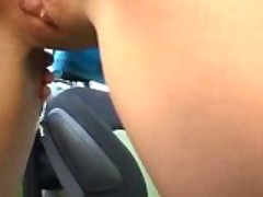 Hot MILF gives blowjob to the driver
