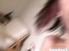 Cute emo girl records herself masturbating