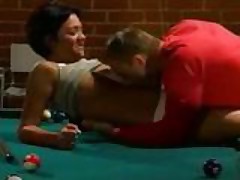 Couple fuck on pool table