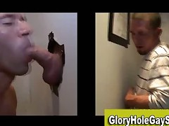Jizzed by straight guy at gloryhole