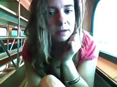 Alix Lakehurst masturbates on a train