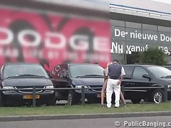 Public - public sex at a car dealership